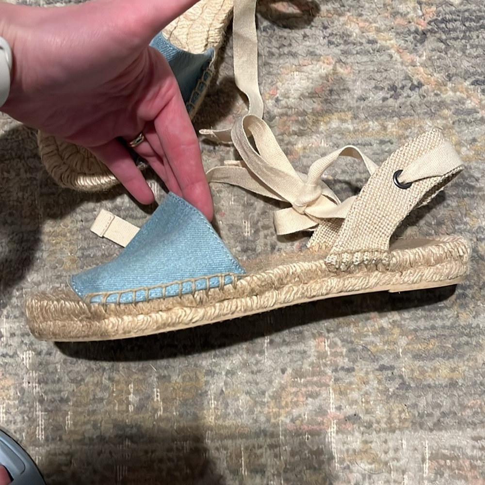 Gap Espadrille Denim Tie Sandals Size 7 View 2